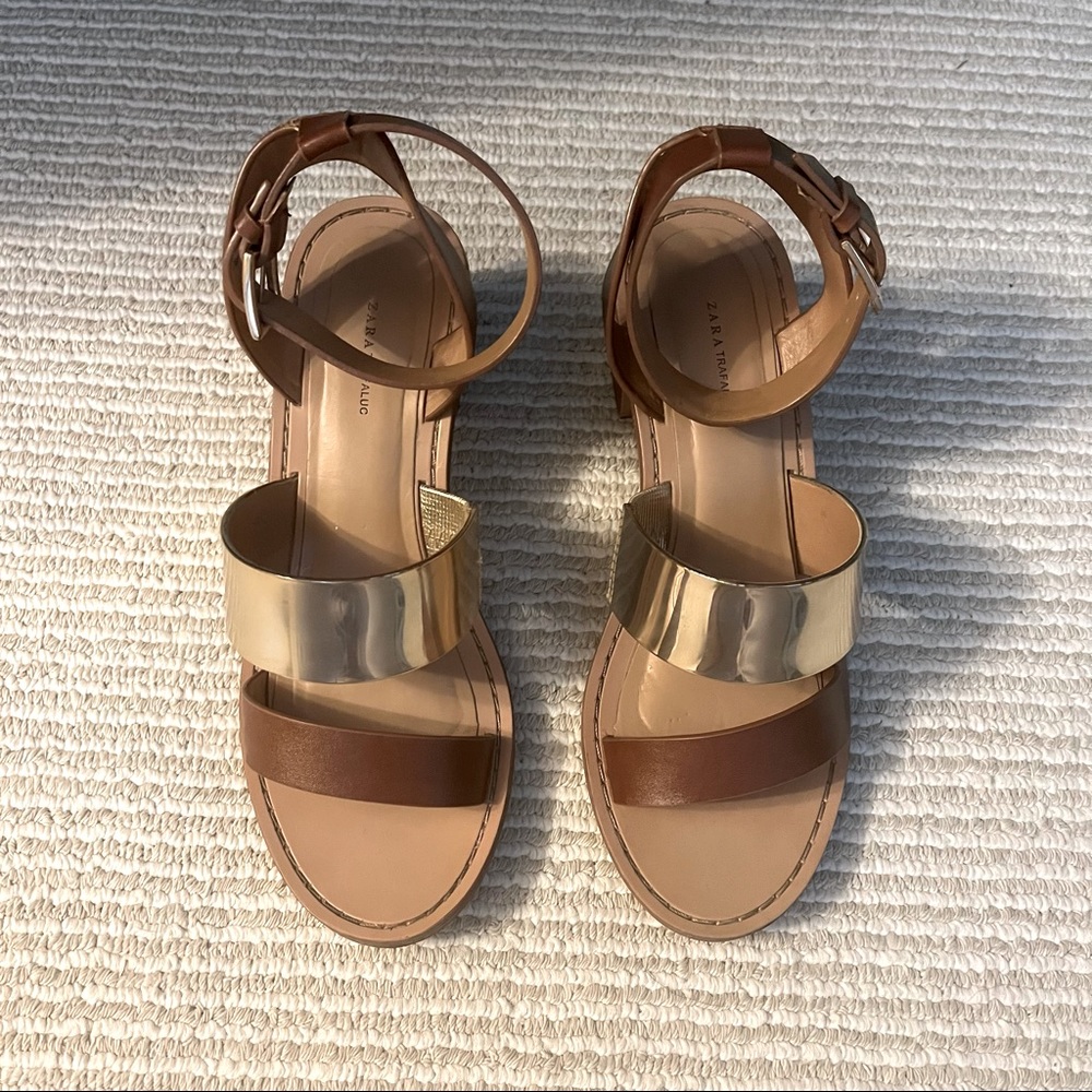 Zara Trafaluc Block Heeled Sandals EU 37